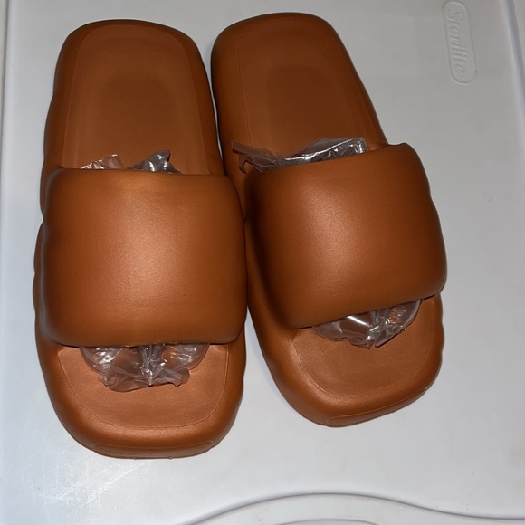 EVA Foam Cloud Puffed Slides size 9-10 Mens New Rust Orange - Picture 6 of 16
